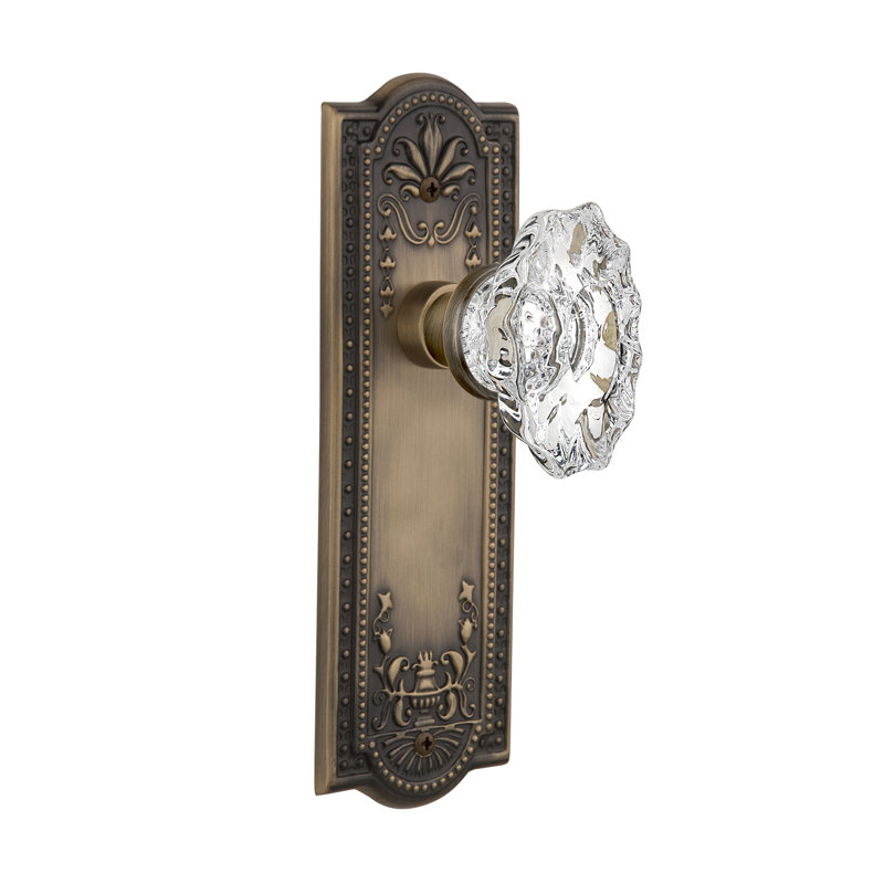 Meadows Plate with Chateau Door Knob, 2.375", Antique Brass