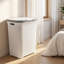 65L Laundry Hamper with Lid – Rattan Effect Washing Basket-410375680