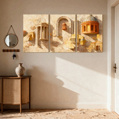 «Fashion Antique Architecture Elements», ensemble de 3 impressions sur toile
