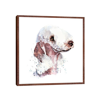 Bedlington Terrier II by EdsWatercolours - Floater Frame Gallery-Wrapped Canvas Giclée on Canvas