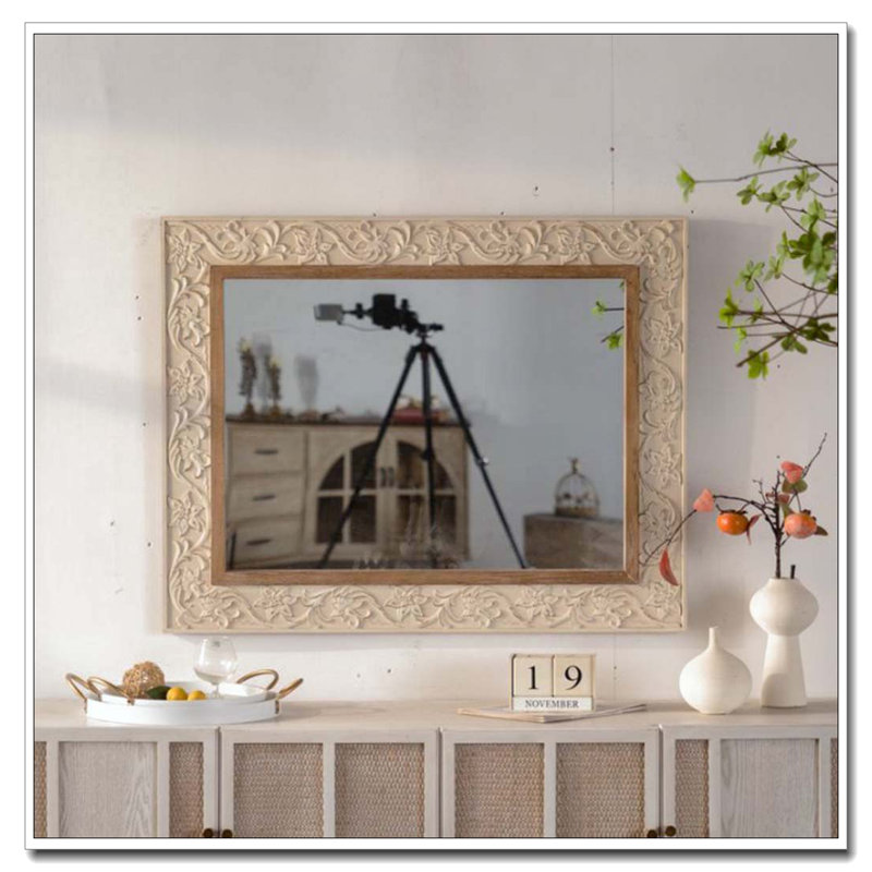 Vintage Carved Pattern Rectangular Wall Mirror