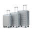 20 po / 24 po / 28 po 3 pièces / ensemble en valise à roulettes ABS, couleur assortie, avec serrure à combinaison