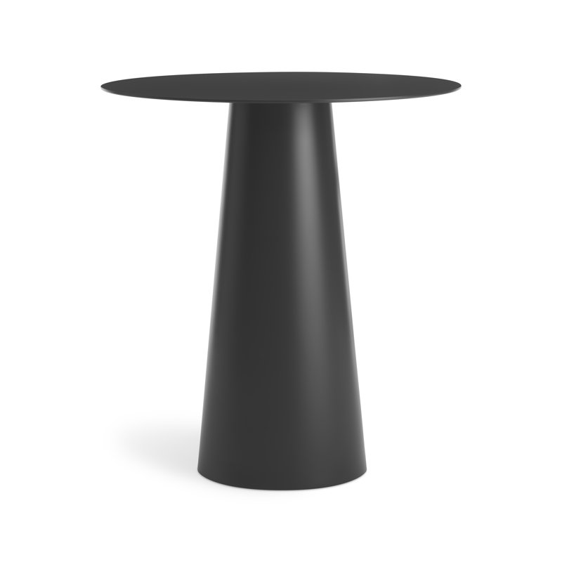 Circula Round Metal Dining Table, Bar (40" Height), Oblivion, 36" W x 36" L