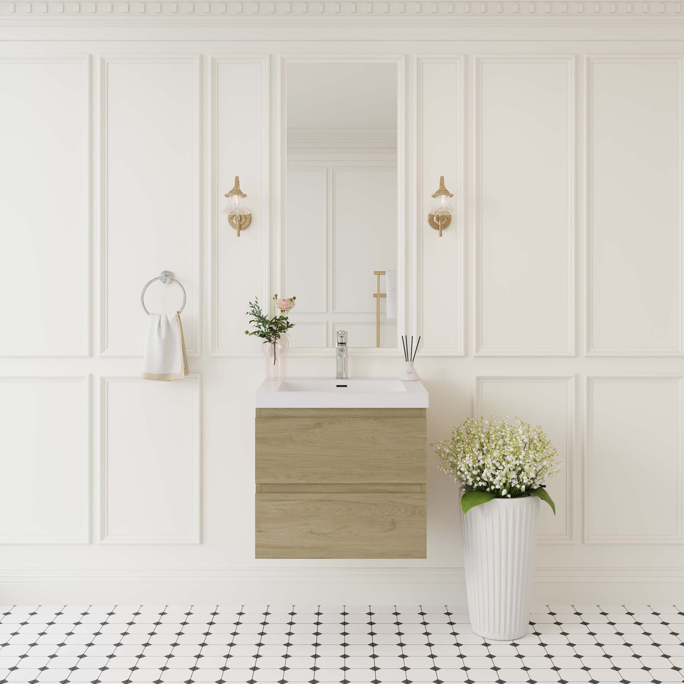 Wrought Studio™ Floating Bathroom Vanity with Sink, Modern Wall-Mounted ...