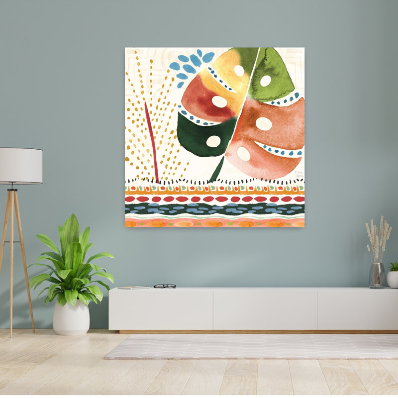 Forêt tropicale IV, art abstrait géométrique, paysage tropical, H 48 po x l 48 po