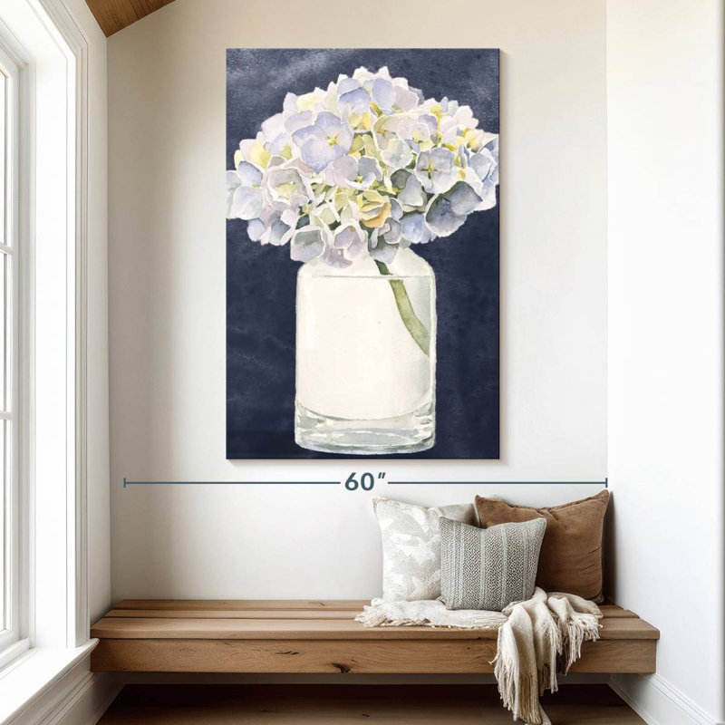 Harnek Tranquil Blossoms Navy, 51" H x 34" W