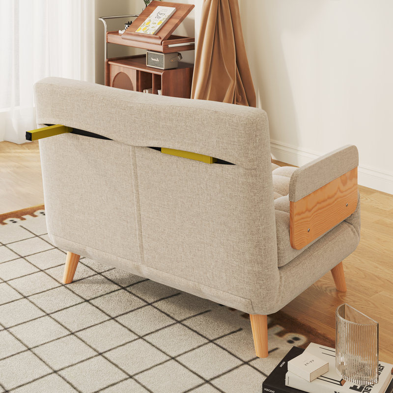 Canapé-lit inclinable avec dossier réglable Kikumi, H 32,28 po x l 44,88 po x P 31,5 po, Natural Wood