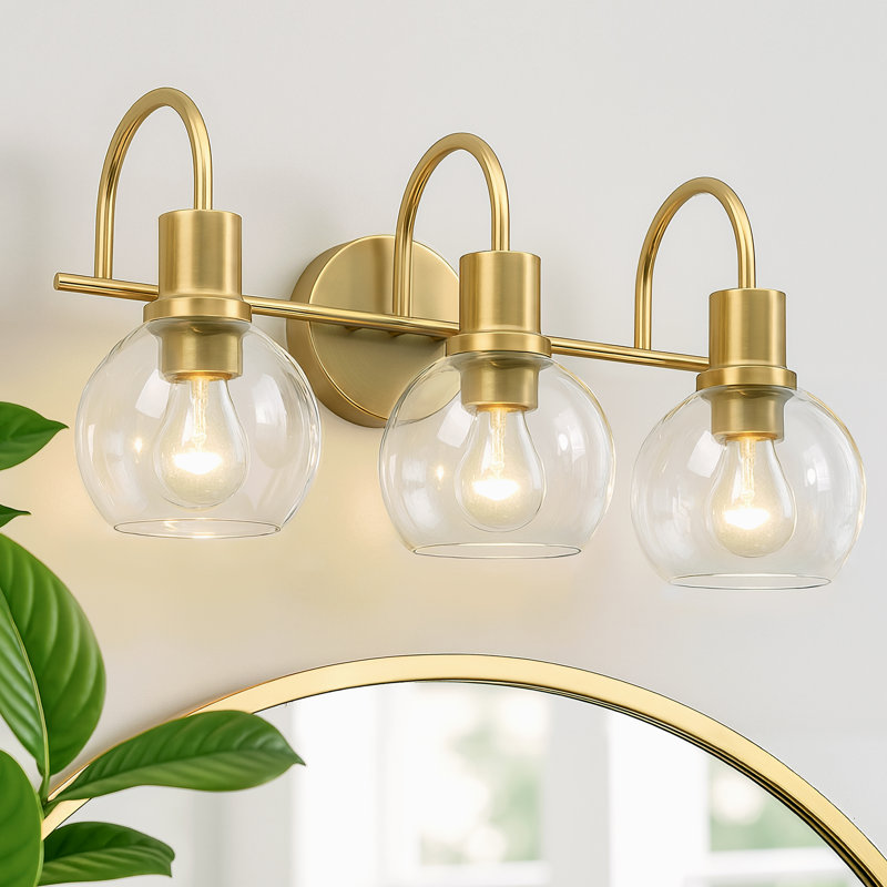 Retro Vanity Lights Wall Sconces Lighting Shades, 3 Lights, 9.65" H x 21.65" W x 8.66" D