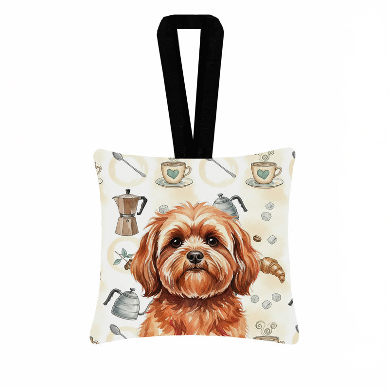 Ornement suspendu en tissu rouge Lhasa Apso, Lhasa Apso - rouge