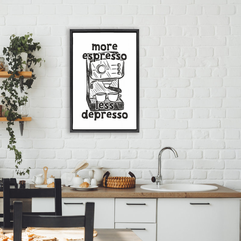 Cadre plus espresso, moins Depresso, design par JJ Design House LLC, Cadre flottant noir de jais, H 25 po x l 17 po