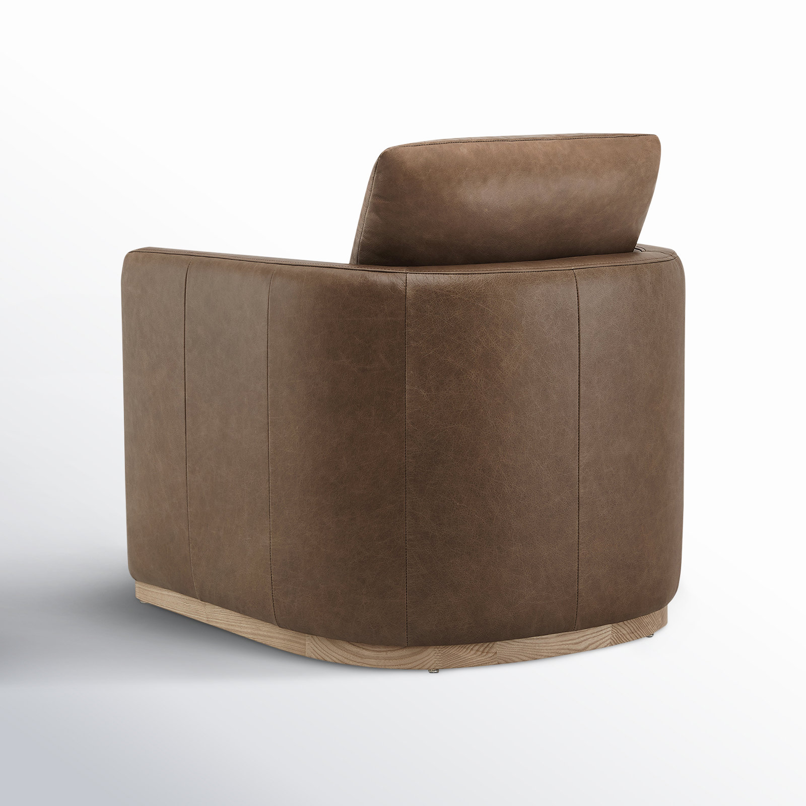 Bobbi Genuine Leather Swivel Armchair, Marseille Saddle Top Grain Leather