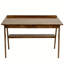 Bureau en bois massif de 47 po de style Mid-Century moderne avec 2 tiroirs et tablette de rangement, bureau d'ordinateur pour petits espaces avec crochets latéraux, finition noyer