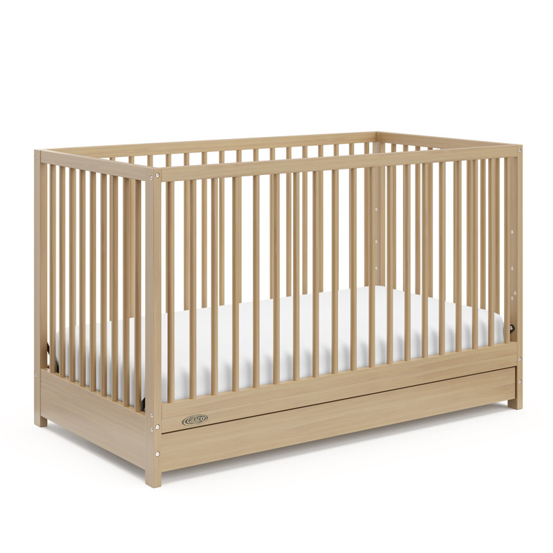 Lit de bébé convertible 5-en-1 Teddi avec rangement Teddi, Bois flottant, Lit à barreaux