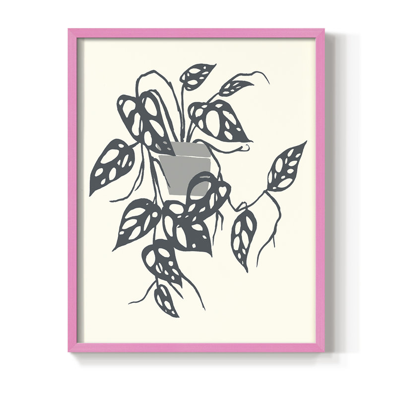 «Growing Leaves VI», H 11 po x l 9 po, Rose