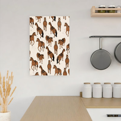 Equestrian Horse Pattern Classic Contemporary Horse Wall Art Print by Nicholas - Wrapped Canvas Print