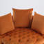 Chaise de velours orange pour les loisirs - hauteur moderne de 16 pouces, largeur de 38 po-646754765-646754766