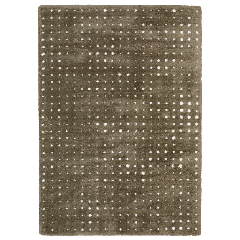 Delfine Geometric Dots Mink Brown/ Ivory Area Rug, Rectangle 7'10" x 11'2"