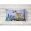 Coussin décoratif intérieur/extérieur rectangulaire à bordure terrier