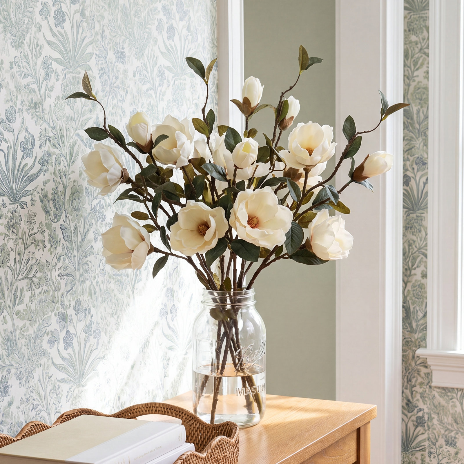 Magnolia Floral Stems, Cream