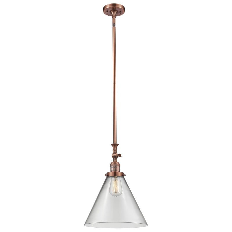 1 - Light Single Pendant, Antique Copper, Seedy, No Bulb Included