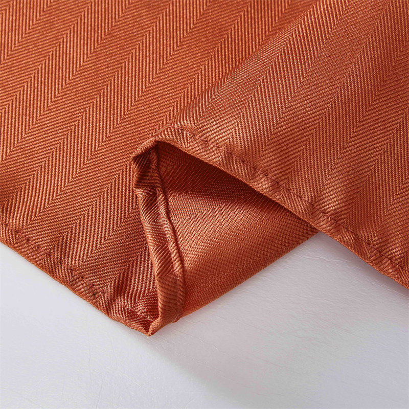 Lincoln Stripe Fabric Tablecloth, 84" Rectangle, Rust