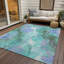 Tapis bleu sarcelle lavable à la machine intérieur / extérieur Xhevrie-1901570321