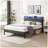 Mesum Fabric Upholstered Frame with LED Lights-1504691922