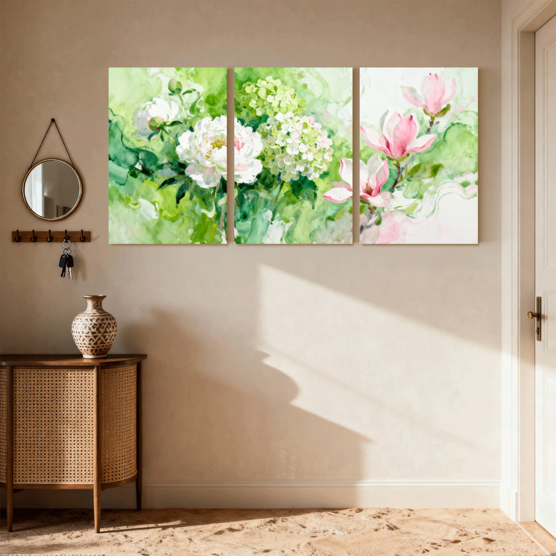Plantes et fleurs, ensemble de 3 impressions sur toile, H 30 po x l 60 po