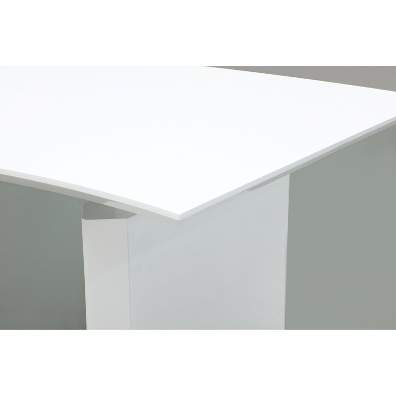 Genovese Curved Desk only. drawers not included, White