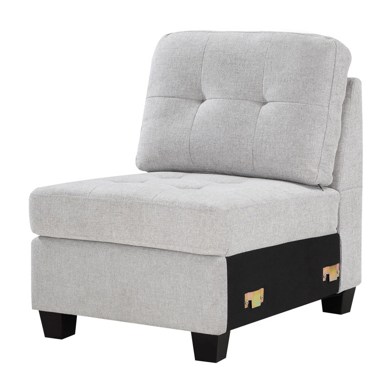 Fauteuil rembourré en acier, Beige