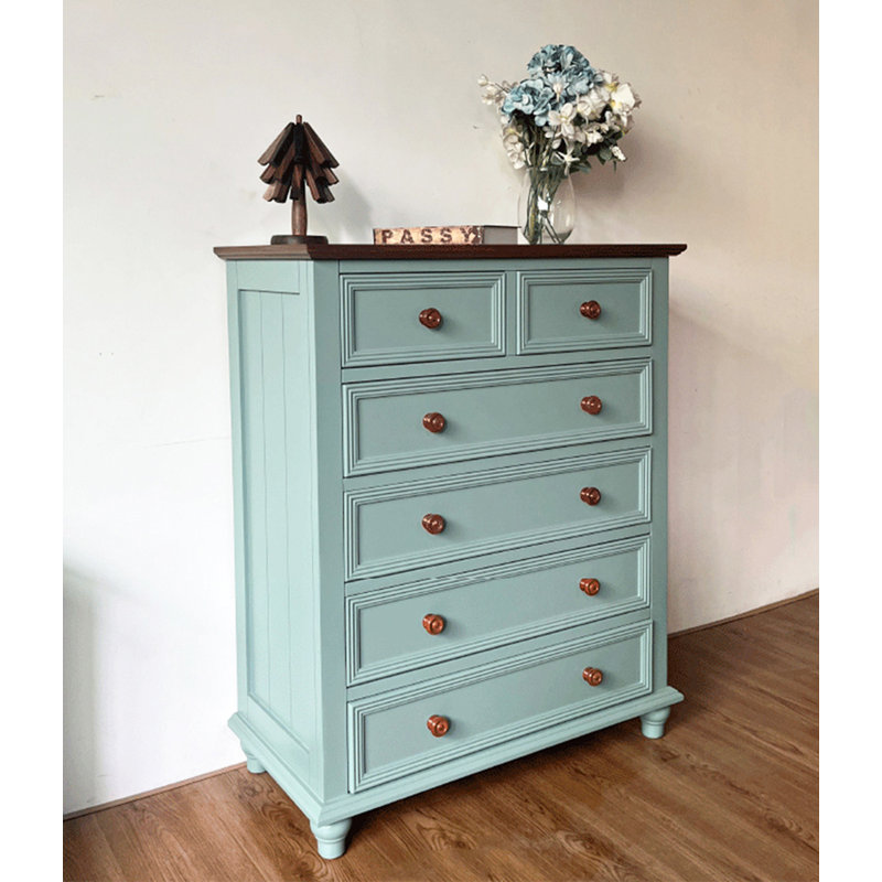 Commode d'appoint style rétro en bois d'hévéa
