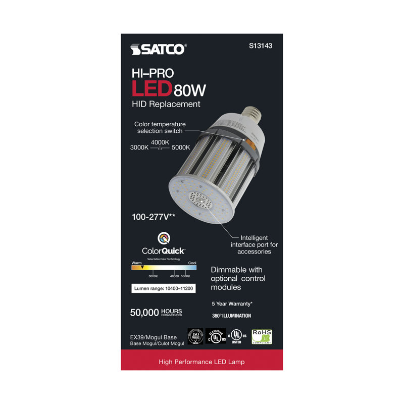 80 Watt White LED Smart Bulb