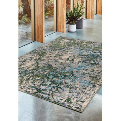Antebi Abstract Green Area Rug