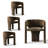  Set of 4 Modern Upholstered Barrel Dining Chair-1900434203