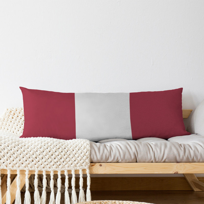 Oreiller de corps en polyester / polyester Arizona Football Stripes, Rouge / milieu blanc, Adairsville