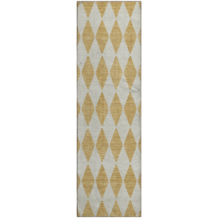 Premium Machine Washable Cerrito AMF578 Gold Rug