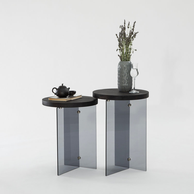 Ensemble de tables basses, Gris foncé, Anthracite