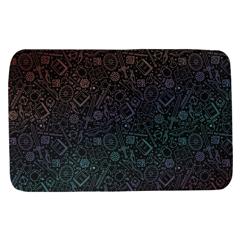 Tapis pour salle de bain rpg Leffel, l 17 po x L 24 po, Bleu / Vert