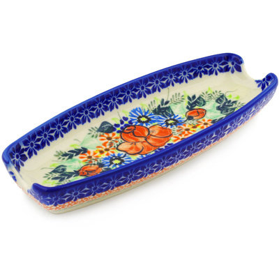 Polish Pottery Stoneware Condiment Server