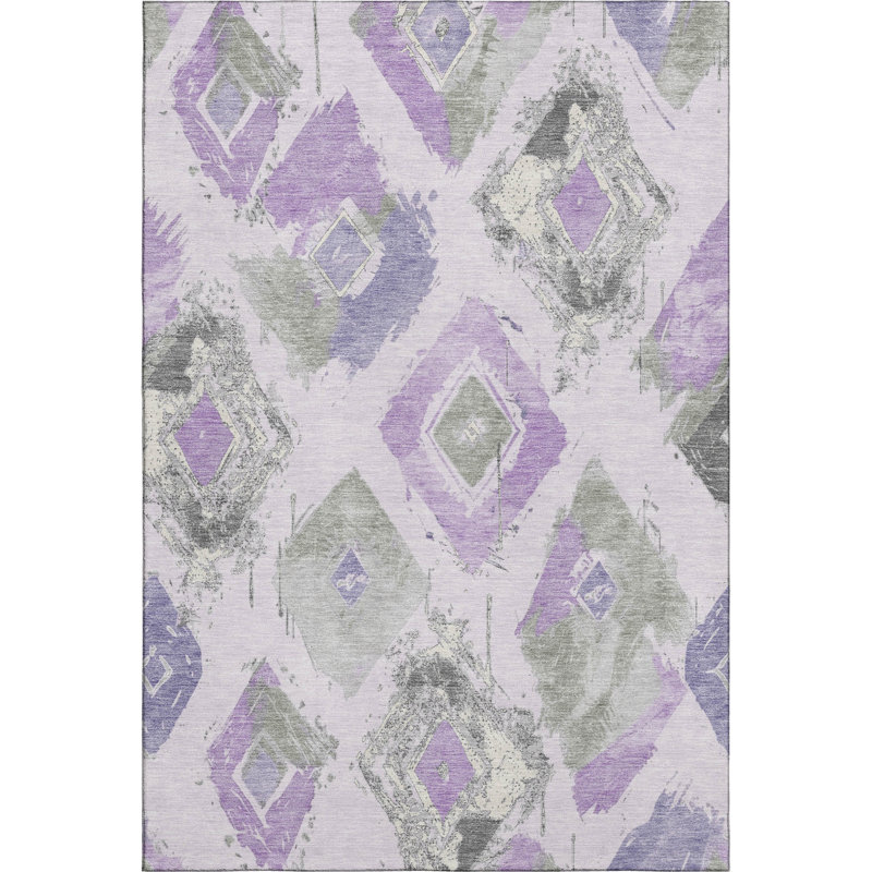 Premium Machine Washable Slesnick AMF1669 Diamonds Rug, Rectangle 10' x 14'