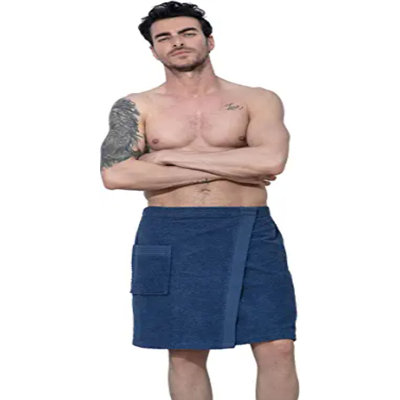 Peignoir de bain spa pour homme - 100 % coton turc, avec fermeture ajustable