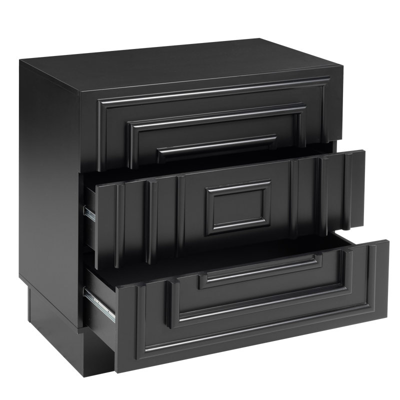 Commode 3 tiroirs Modern Modern, Noir