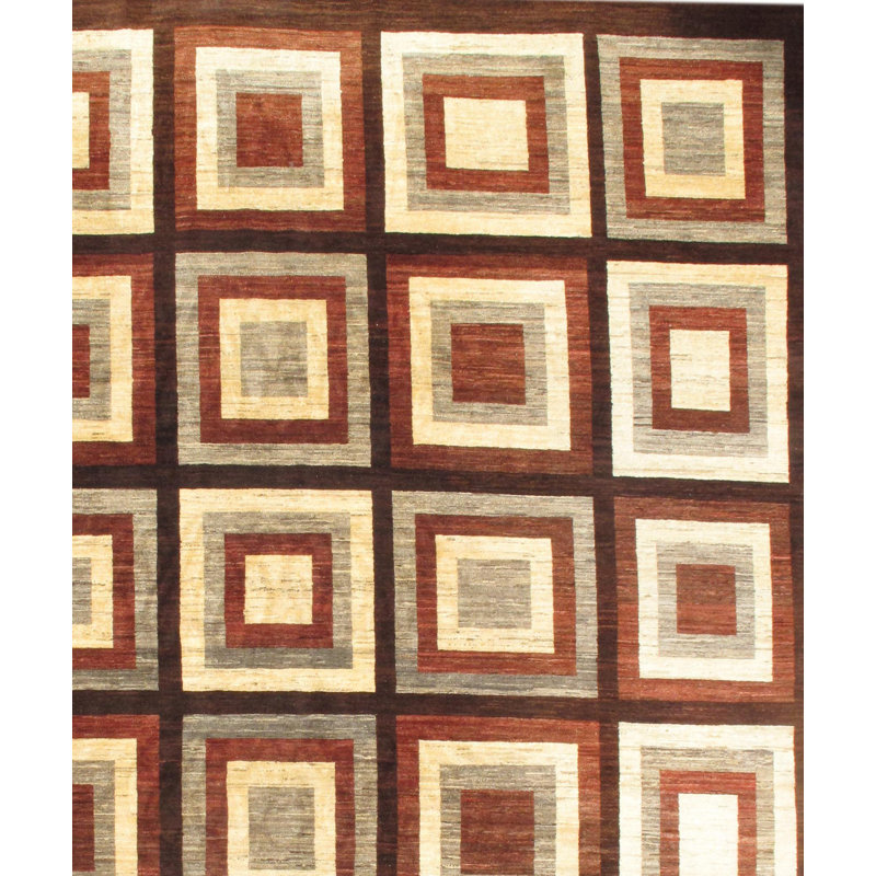Tapis intérieur en laine noué la 2000 ivoire/brun 9 pi 9 po x 13 pi one-of-kind-the main Gremillion