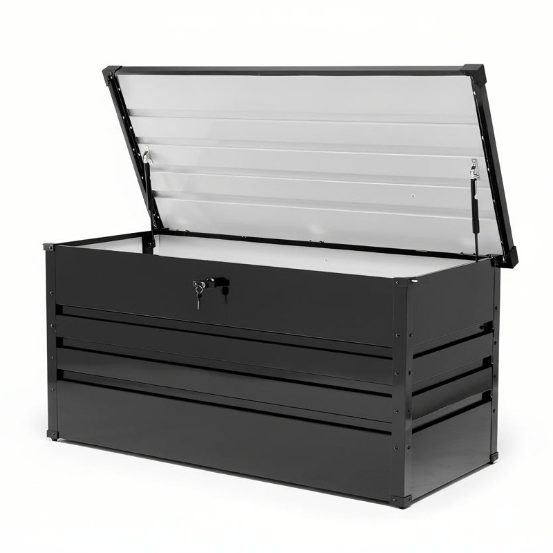Boîte de rangement pour l'extérieur 180 gallons, boîte de rangement verrouillable en acier résistante à l'eau