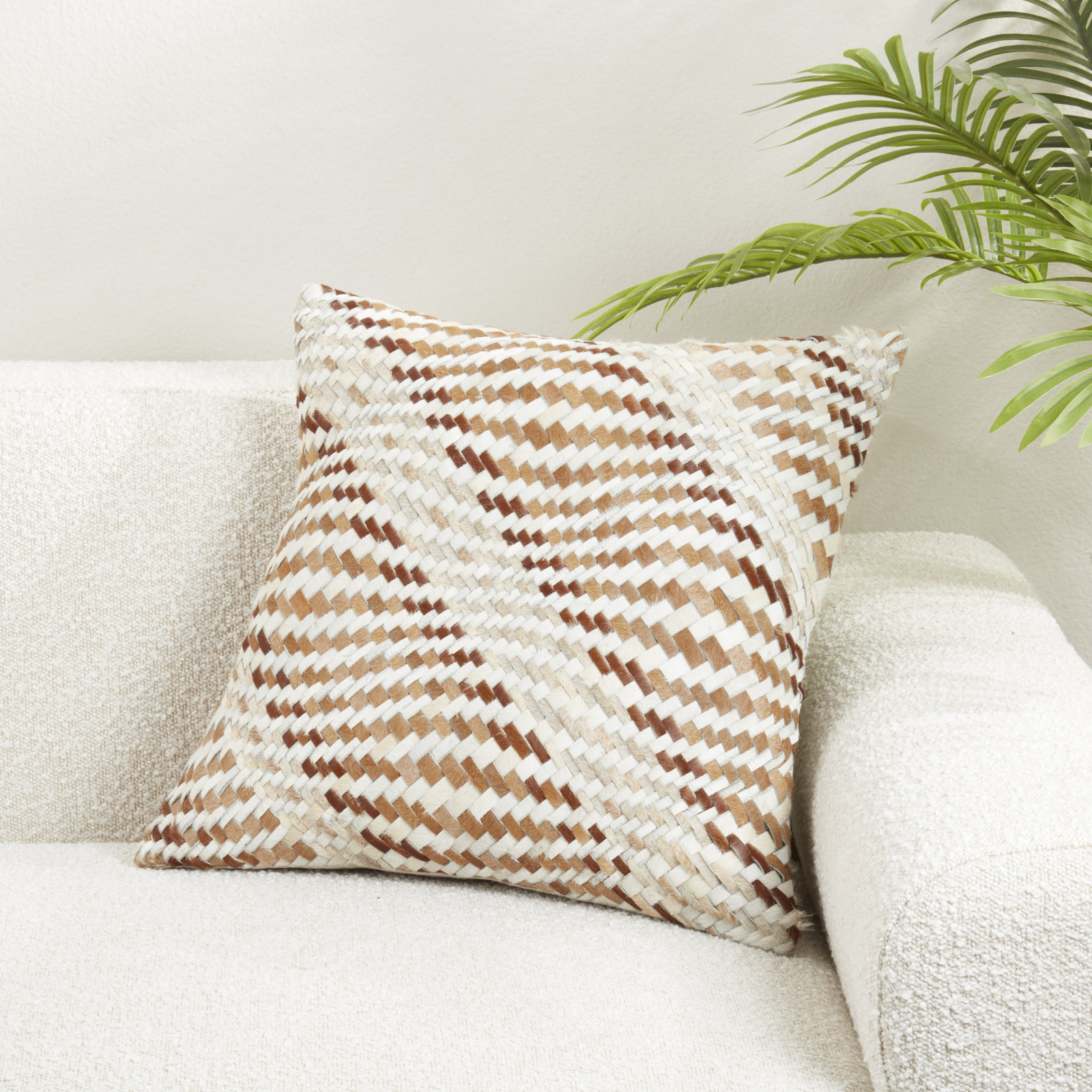 Natural Hair-On Leather Pillow, No Insert