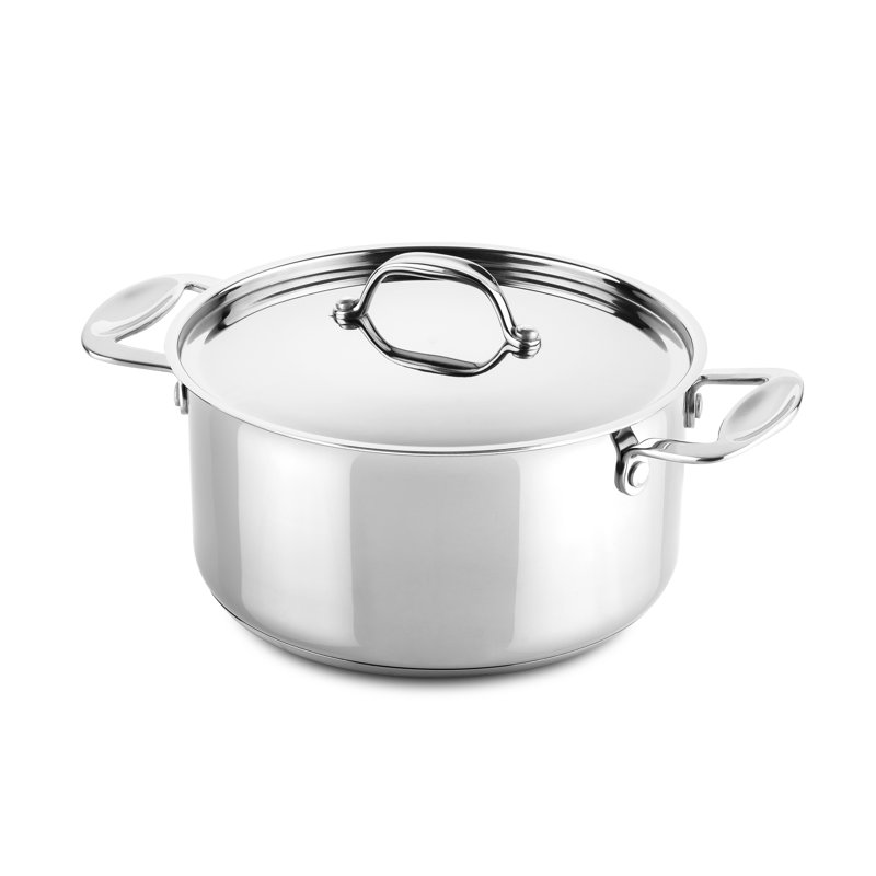 Mepra Casserole 2 H. with Lid Glamour Stone Stainless Steel, 3.75 Qt.