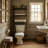 3-Tier Over-the-Toilet Freestanding Bathroom Storage Shelf — Birch Wood Ladder Organizer in Dark Walnut, Space-Saving Bathroom Storage Rack