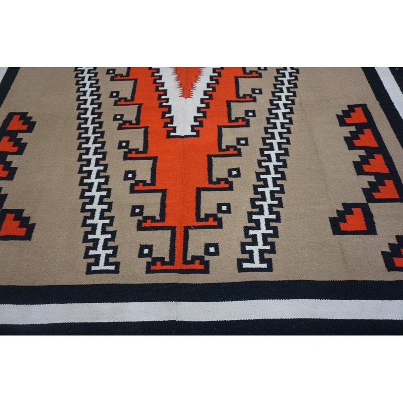 Tribal Geometric Antique Native American Room Size Navajo Flatwoven Rug