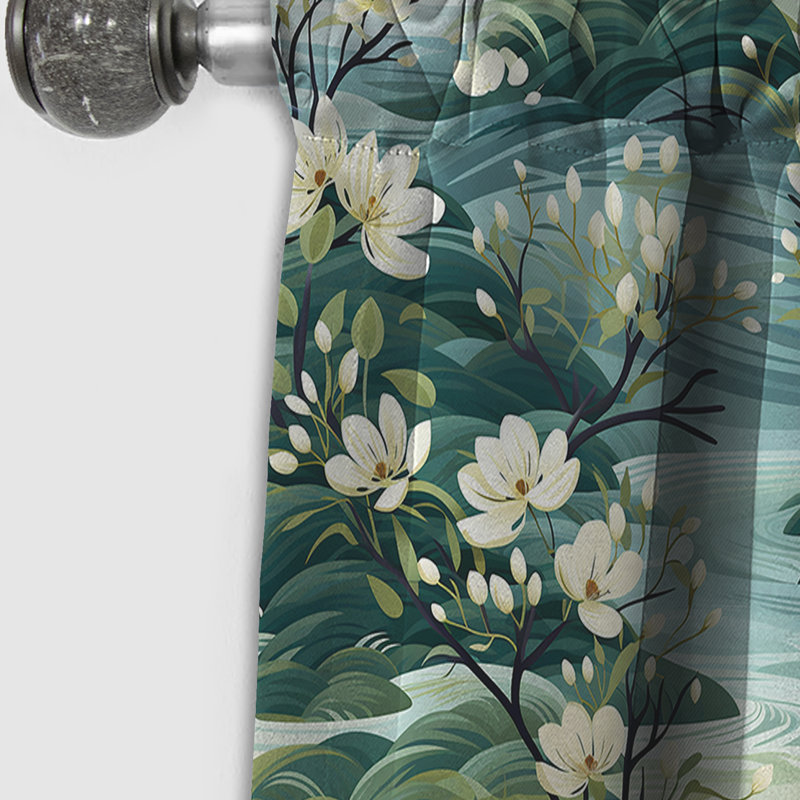 Mangrove Serenity Tropical Motif II - Rideau floral - Rideau occultant floral - 1 panneau, L 52 po x L 95 po