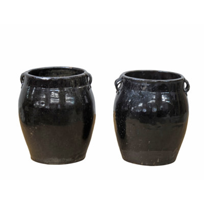 Asian Classic Handmade Pottery Table Vase